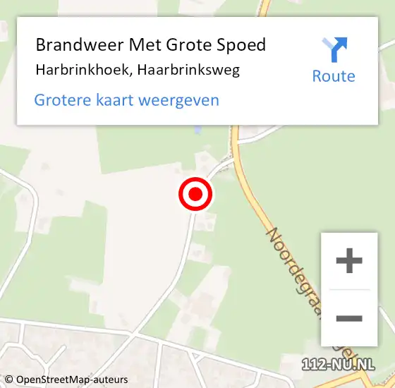 Locatie op kaart van de 112 melding: Brandweer Met Grote Spoed Naar Harbrinkhoek, Haarbrinksweg op 30 september 2020 17:57