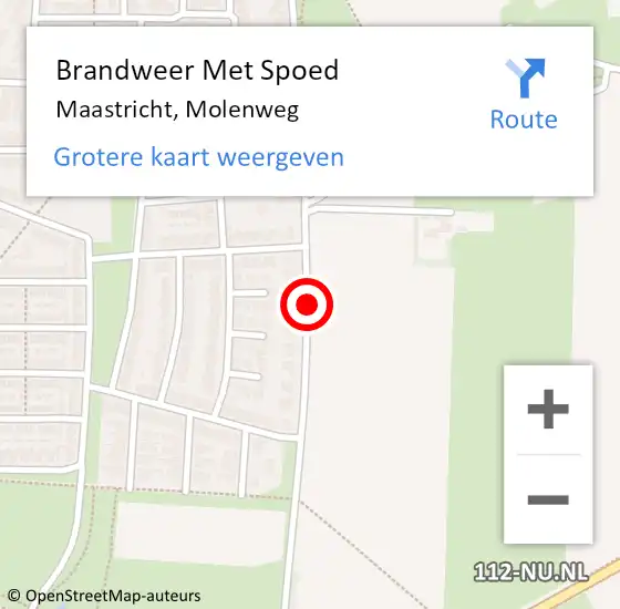 Locatie op kaart van de 112 melding: Brandweer Met Spoed Naar Maastricht, Molenweg op 30 september 2020 19:11