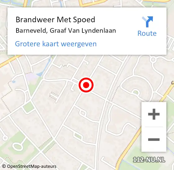 Locatie op kaart van de 112 melding: Brandweer Met Spoed Naar Barneveld, Graaf Van Lyndenlaan op 30 september 2020 20:39