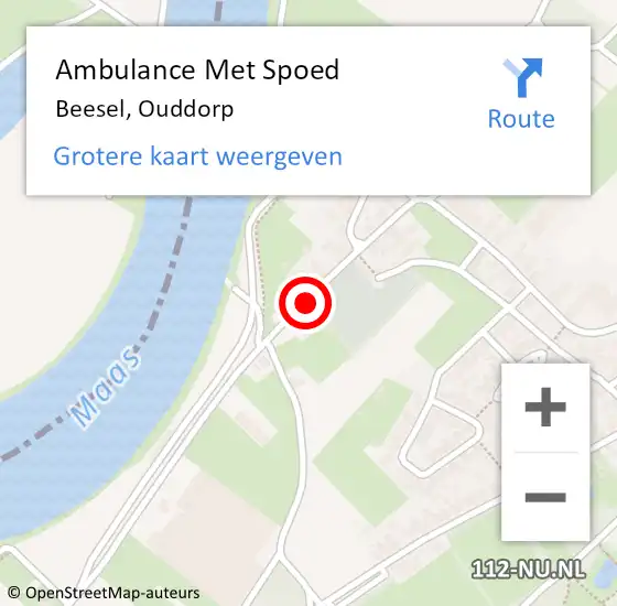 Locatie op kaart van de 112 melding: Ambulance Met Spoed Naar Beesel, Ouddorp op 20 mei 2014 15:48