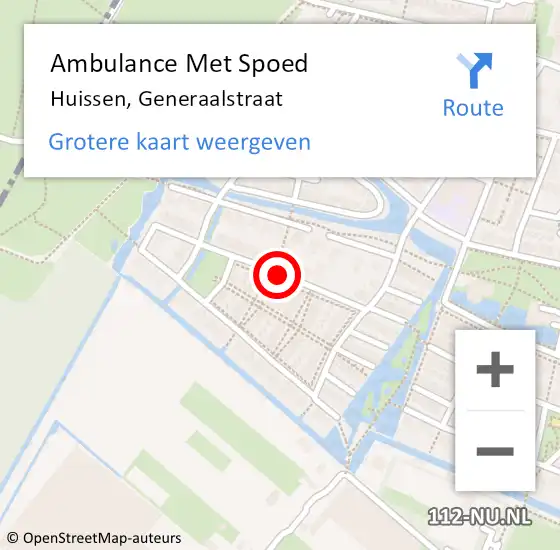 Locatie op kaart van de 112 melding: Ambulance Met Spoed Naar Huissen, Generaalstraat op 1 oktober 2020 00:42