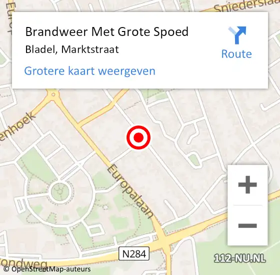 Locatie op kaart van de 112 melding: Brandweer Met Grote Spoed Naar Bladel, Marktstraat op 1 oktober 2020 02:09