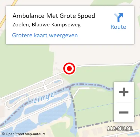 Locatie op kaart van de 112 melding: Ambulance Met Grote Spoed Naar Zoelen, Blauwe Kampseweg op 1 oktober 2020 10:28