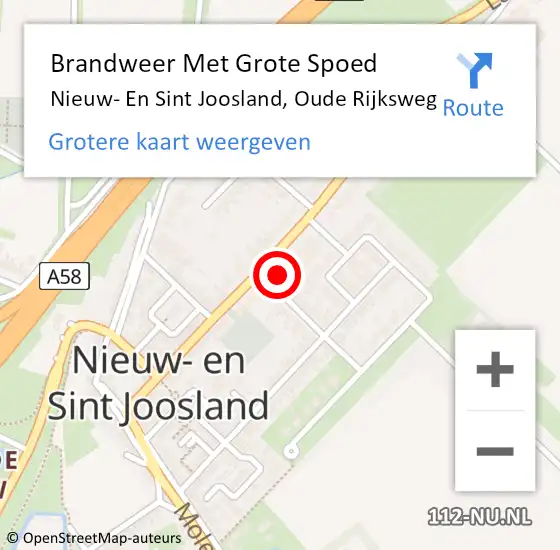 Locatie op kaart van de 112 melding: Brandweer Met Grote Spoed Naar Nieuw- En Sint Joosland, Oude Rijksweg op 20 mei 2014 16:30