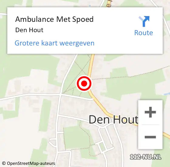 Locatie op kaart van de 112 melding: Ambulance Met Spoed Naar Den Hout op 1 oktober 2020 12:03