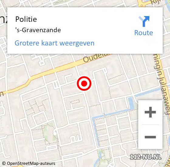 Locatie op kaart van de 112 melding: Politie 's-Gravenzande op 1 oktober 2020 12:26