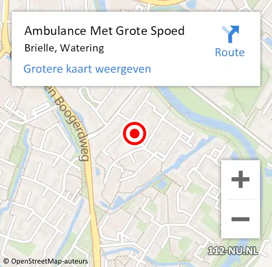 Locatie op kaart van de 112 melding: Ambulance Met Grote Spoed Naar Brielle, Watering op 1 oktober 2020 14:39