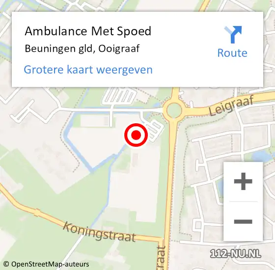 Locatie op kaart van de 112 melding: Ambulance Met Spoed Naar Beuningen gld, Ooigraaf op 1 oktober 2020 15:07