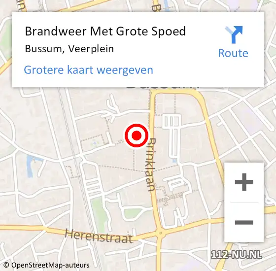 Locatie op kaart van de 112 melding: Brandweer Met Grote Spoed Naar Bussum, Veerplein op 1 oktober 2020 15:31