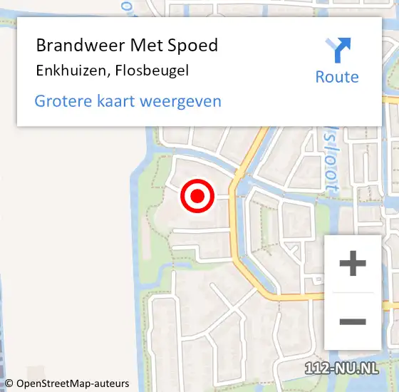 Locatie op kaart van de 112 melding: Brandweer Met Spoed Naar Enkhuizen, Flosbeugel op 1 oktober 2020 17:52