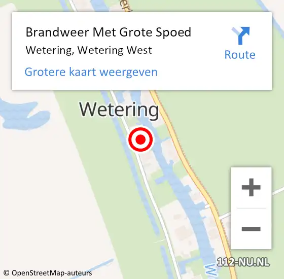 Locatie op kaart van de 112 melding: Brandweer Met Grote Spoed Naar Wetering, Wetering West op 20 mei 2014 17:12