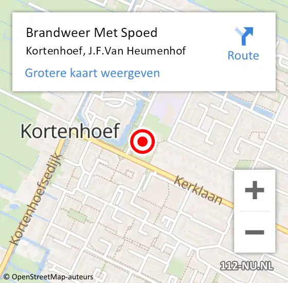 Locatie op kaart van de 112 melding: Brandweer Met Spoed Naar Kortenhoef, J.F.Van Heumenhof op 1 oktober 2020 19:01