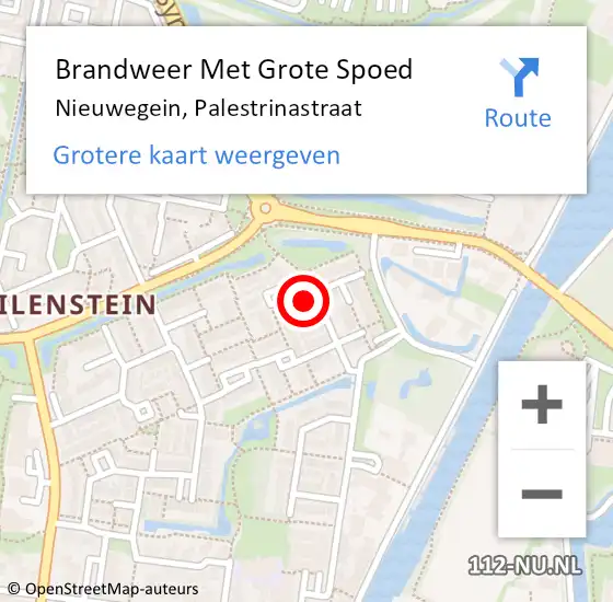 Locatie op kaart van de 112 melding: Brandweer Met Grote Spoed Naar Nieuwegein, Palestrinastraat op 1 oktober 2020 19:26