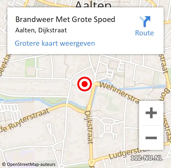 Locatie op kaart van de 112 melding: Brandweer Met Grote Spoed Naar Aalten, Dijkstraat op 20 mei 2014 17:42