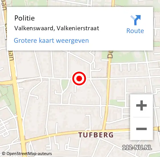 Locatie op kaart van de 112 melding: Politie Valkenswaard, Valkenierstraat op 2 oktober 2020 07:29