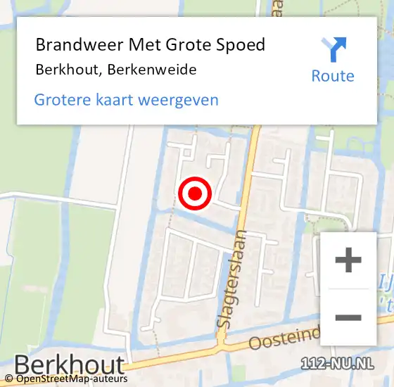 Locatie op kaart van de 112 melding: Brandweer Met Grote Spoed Naar Berkhout, Berkenweide op 2 oktober 2020 11:11