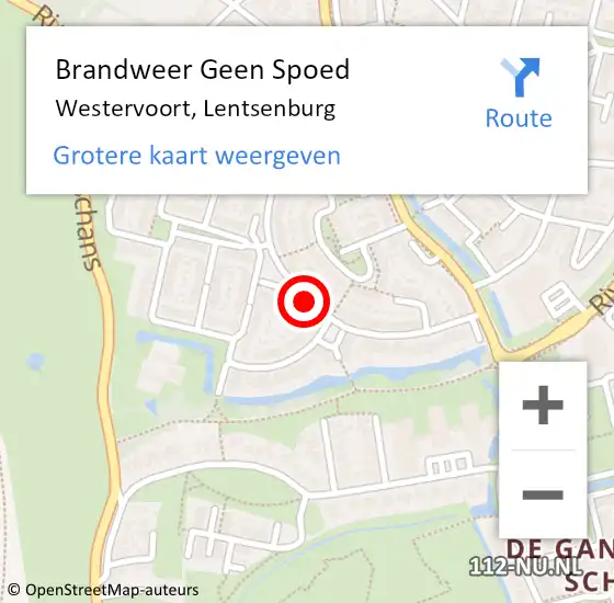 Locatie op kaart van de 112 melding: Brandweer Geen Spoed Naar Westervoort, Lentsenburg op 2 oktober 2020 11:50