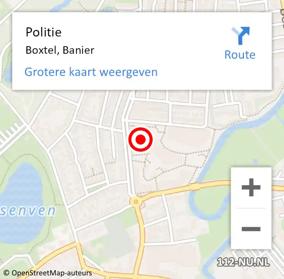 Locatie op kaart van de 112 melding: Politie Boxtel, Banier op 2 oktober 2020 12:10