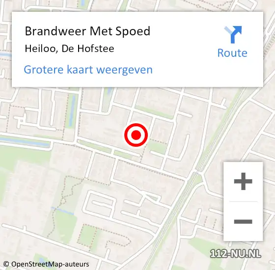 Locatie op kaart van de 112 melding: Brandweer Met Spoed Naar Heiloo, De Hofstee op 2 oktober 2020 12:38