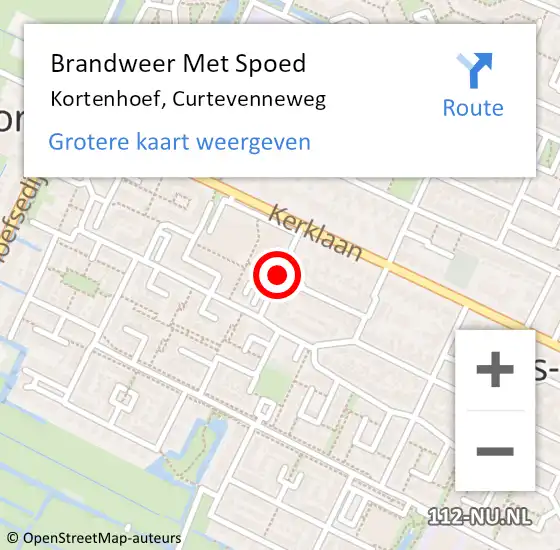 Locatie op kaart van de 112 melding: Brandweer Met Spoed Naar Kortenhoef, Curtevenneweg op 2 oktober 2020 13:13