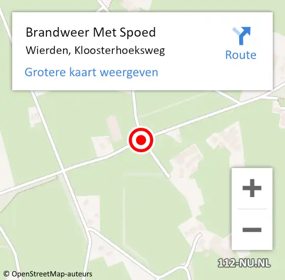 Locatie op kaart van de 112 melding: Brandweer Met Spoed Naar Wierden, Kloosterhoeksweg op 2 oktober 2020 15:37