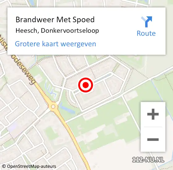 Locatie op kaart van de 112 melding: Brandweer Met Spoed Naar Heesch, Donkervoortseloop op 2 oktober 2020 15:59