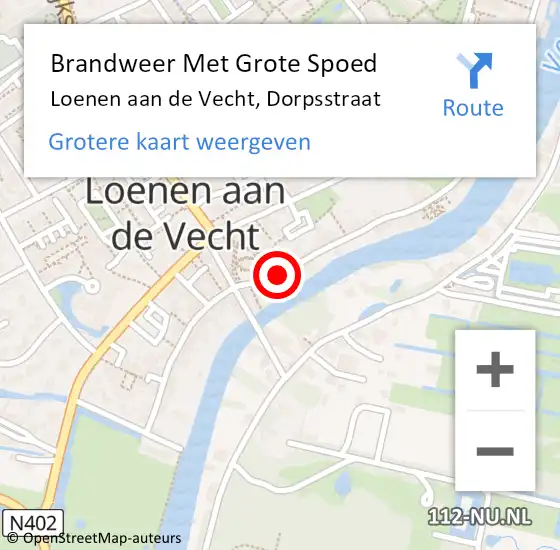 Locatie op kaart van de 112 melding: Brandweer Met Grote Spoed Naar Loenen aan de Vecht, Dorpsstraat op 2 oktober 2020 18:26