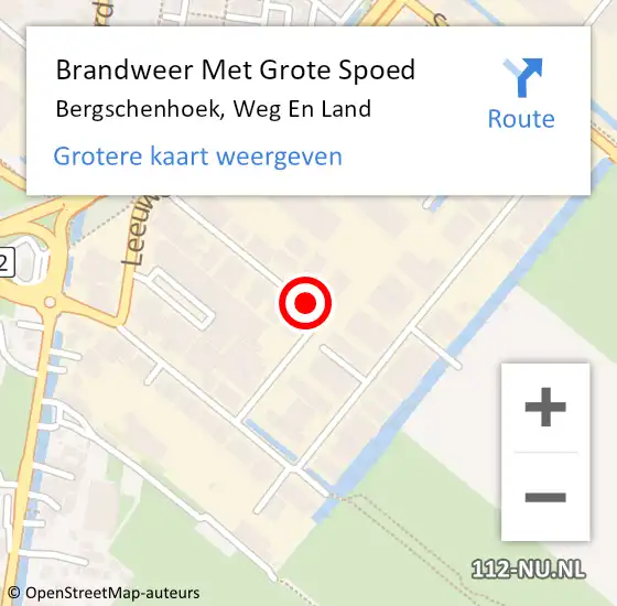 Locatie op kaart van de 112 melding: Brandweer Met Grote Spoed Naar Bergschenhoek, Weg En Land op 2 oktober 2020 19:27