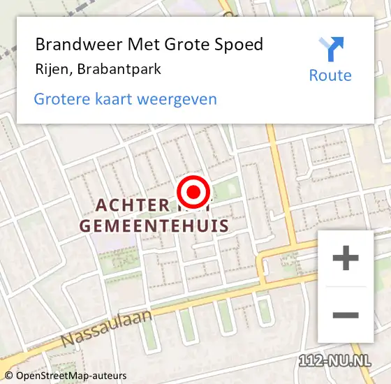 Locatie op kaart van de 112 melding: Brandweer Met Grote Spoed Naar Rijen, Brabantpark op 2 oktober 2020 20:43