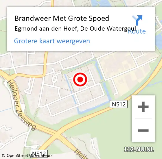 Locatie op kaart van de 112 melding: Brandweer Met Grote Spoed Naar Egmond aan den Hoef, De Oude Watergeul op 2 oktober 2020 21:01