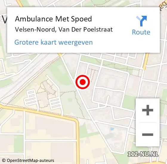 Locatie op kaart van de 112 melding: Ambulance Met Spoed Naar Velsen-Noord, Van Der Poelstraat op 3 oktober 2020 00:09