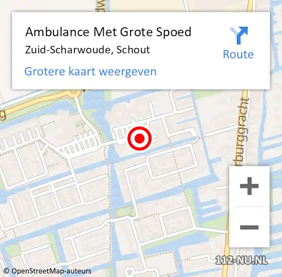 Locatie op kaart van de 112 melding: Ambulance Met Grote Spoed Naar Zuid-Scharwoude, Schout op 3 oktober 2020 04:03