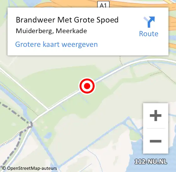 Locatie op kaart van de 112 melding: Brandweer Met Grote Spoed Naar Muiderberg, Meerkade op 3 oktober 2020 04:16