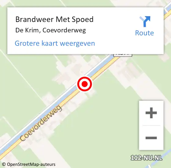 Locatie op kaart van de 112 melding: Brandweer Met Spoed Naar De Krim, Coevorderweg op 4 oktober 2020 01:36