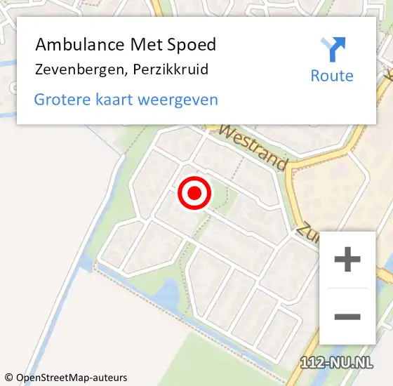 Locatie op kaart van de 112 melding: Ambulance Met Spoed Naar Zevenbergen, Perzikkruid op 20 mei 2014 19:59