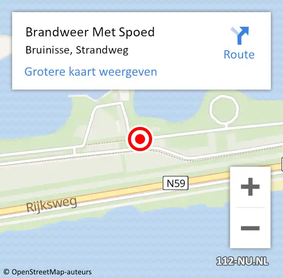 Locatie op kaart van de 112 melding: Brandweer Met Spoed Naar Bruinisse, Strandweg op 4 oktober 2020 06:58