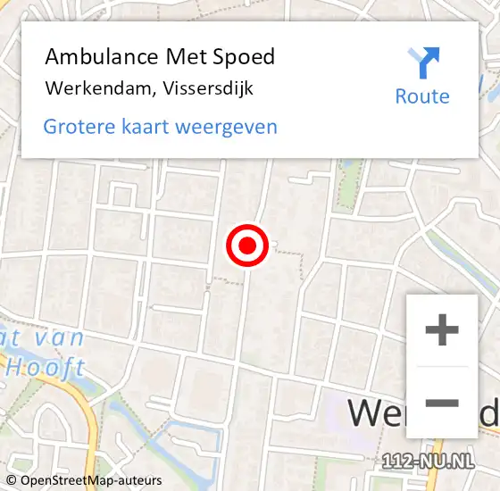 Locatie op kaart van de 112 melding: Ambulance Met Spoed Naar Werkendam, Vissersdijk op 4 oktober 2020 08:07