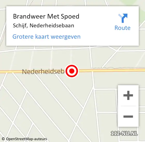 Locatie op kaart van de 112 melding: Brandweer Met Spoed Naar Schijf, Nederheidsebaan op 4 oktober 2020 08:54