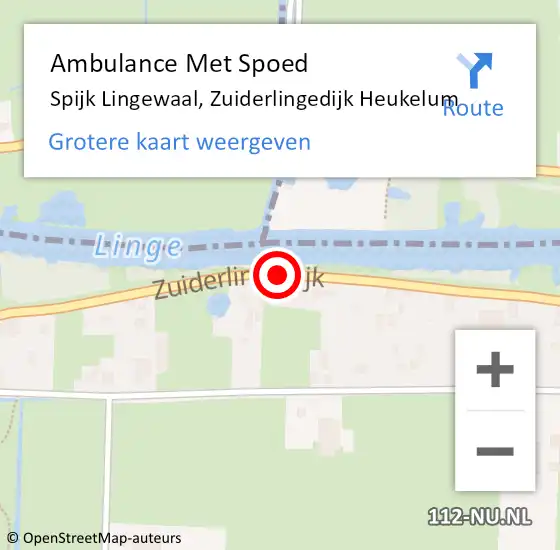 Locatie op kaart van de 112 melding: Ambulance Met Spoed Naar Spijk Lingewaal, Zuiderlingedijk Heukelum op 4 oktober 2020 09:24