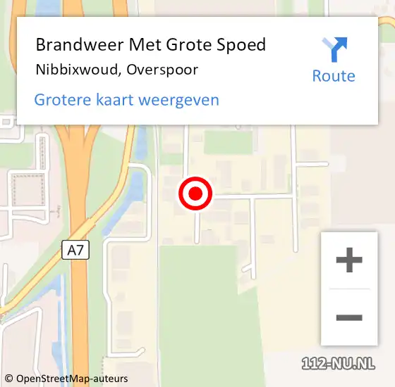 Locatie op kaart van de 112 melding: Brandweer Met Grote Spoed Naar Nibbixwoud, Overspoor op 4 oktober 2020 13:44