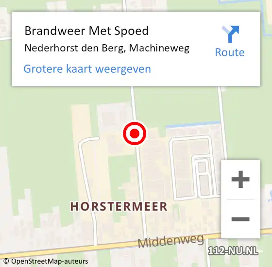 Locatie op kaart van de 112 melding: Brandweer Met Spoed Naar Nederhorst den Berg, Machineweg op 4 oktober 2020 14:32