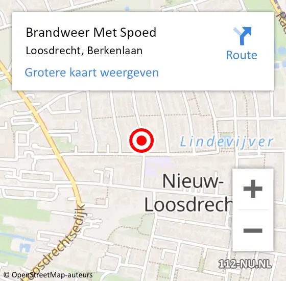 Locatie op kaart van de 112 melding: Brandweer Met Spoed Naar Loosdrecht, Berkenlaan op 4 oktober 2020 14:53