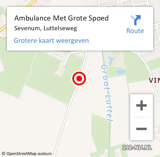 Locatie op kaart van de 112 melding: Ambulance Met Grote Spoed Naar Sevenum, Luttelseweg op 20 mei 2014 20:55