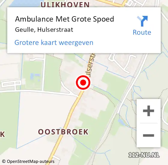 Locatie op kaart van de 112 melding: Ambulance Met Grote Spoed Naar Geulle, Hulserstraat op 20 mei 2014 21:01