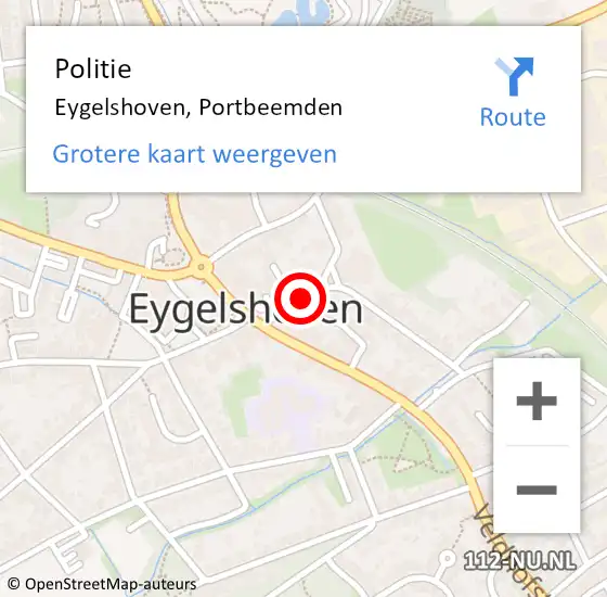 Locatie op kaart van de 112 melding: Politie Eygelshoven, Portbeemden op 4 oktober 2020 16:12