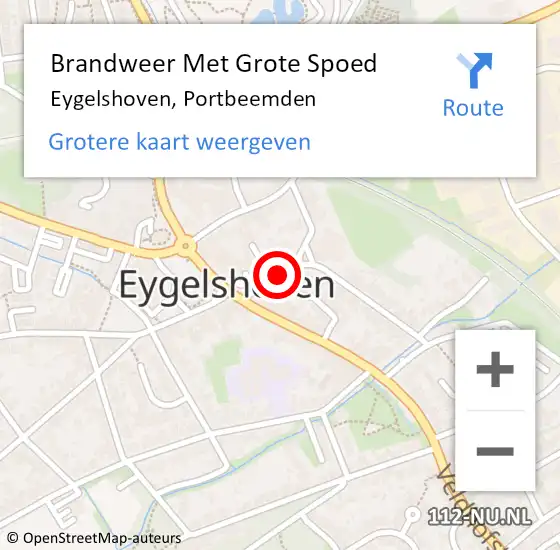 Locatie op kaart van de 112 melding: Brandweer Met Grote Spoed Naar Eygelshoven, Portbeemden op 4 oktober 2020 16:12