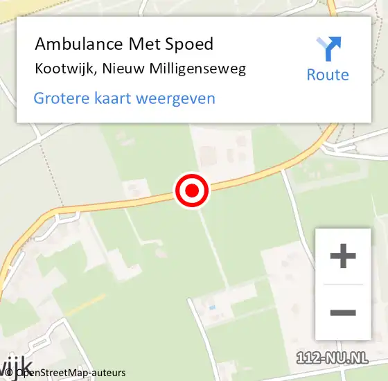 Locatie op kaart van de 112 melding: Ambulance Met Spoed Naar Kootwijk, Nieuw Milligenseweg op 4 oktober 2020 18:15