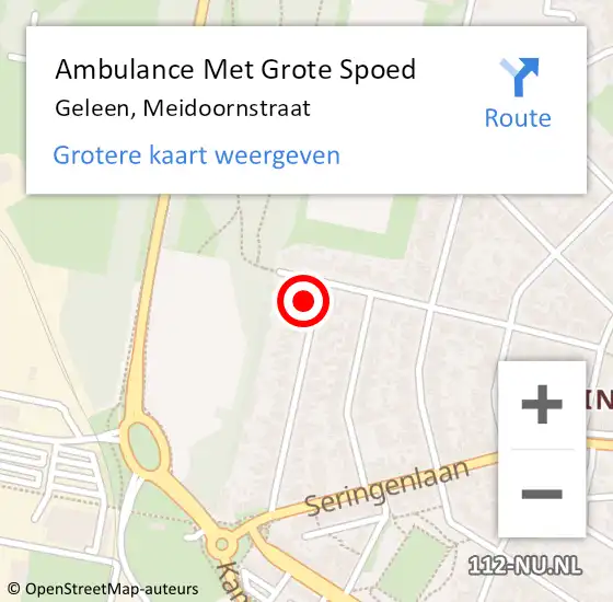 Locatie op kaart van de 112 melding: Ambulance Met Grote Spoed Naar Geleen, Meidoornstraat op 20 mei 2014 21:27