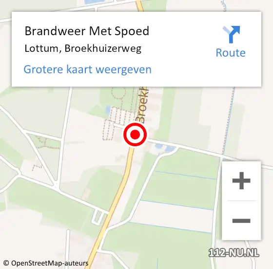 Locatie op kaart van de 112 melding: Brandweer Met Spoed Naar Lottum, Broekhuizerweg op 4 oktober 2020 21:54