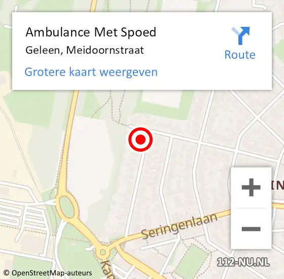 Locatie op kaart van de 112 melding: Ambulance Met Spoed Naar Geleen, Meidoornstraat op 20 mei 2014 21:48